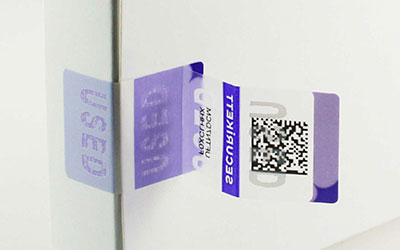 Void Label with integrated QR-code