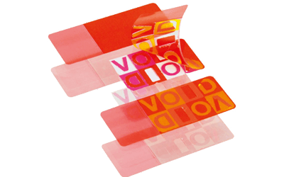 Red transparent VOID-label